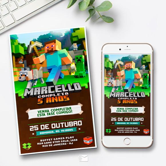 Convite Digital Minecraft