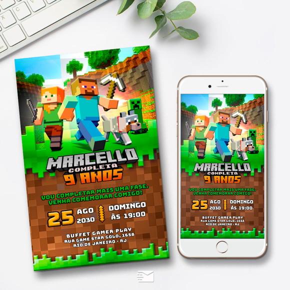 Convite Digital Minecraft