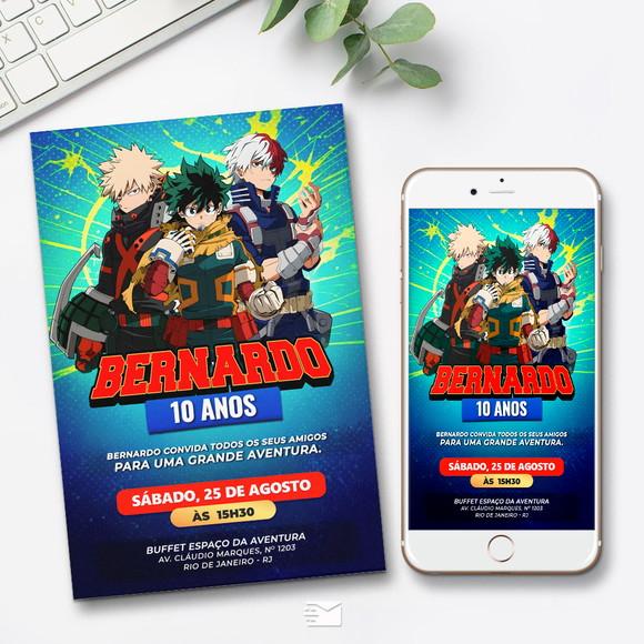 Convite Digital My Hero Academia