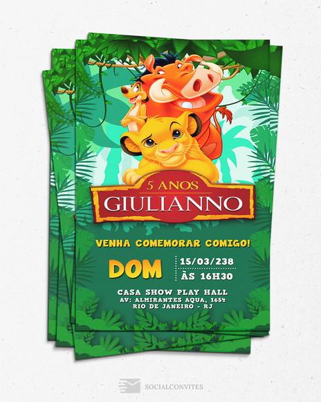 Convite Digital o Rei Leão