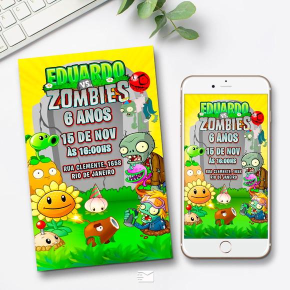 Convite Digital Plantas vs Zumbis