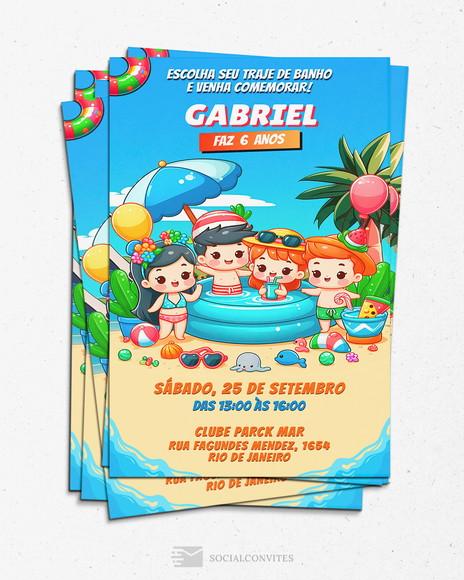 Convite Digital Pool Party