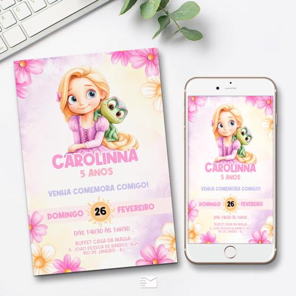 Convite Digital Rapunzel