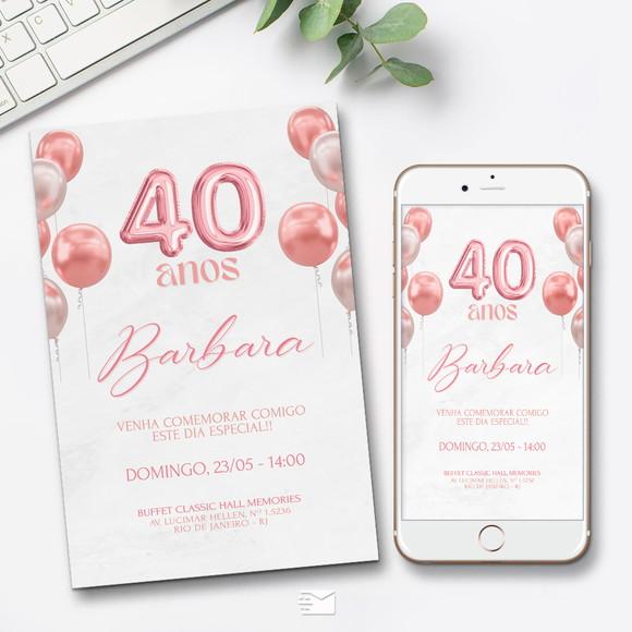 Convite Digital Rose Gold