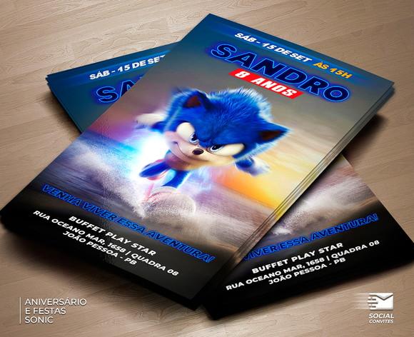Convite Digital Sonic o Filme