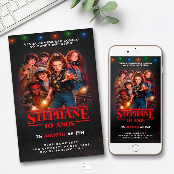 Convite Digital Stranger Things