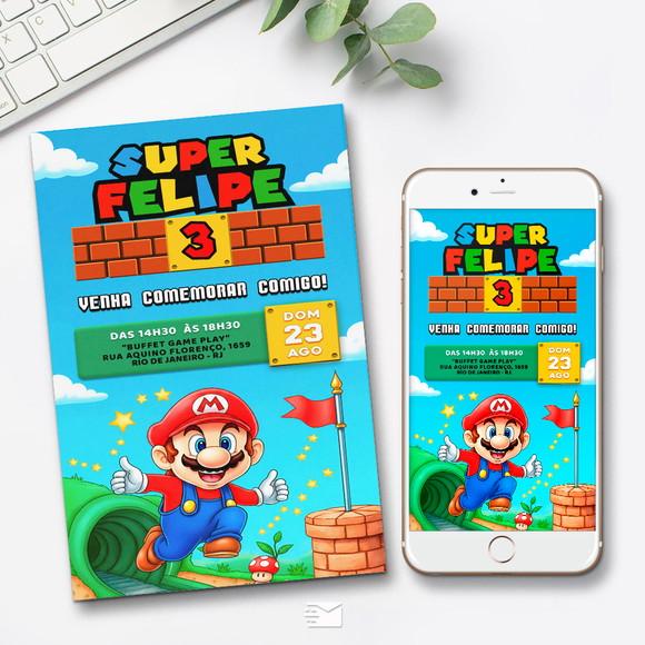 Convite Digital Super Mario
