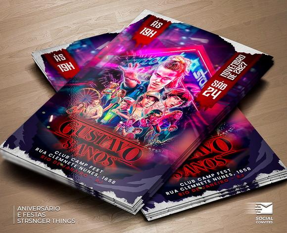 Convite Digital Stranger Things