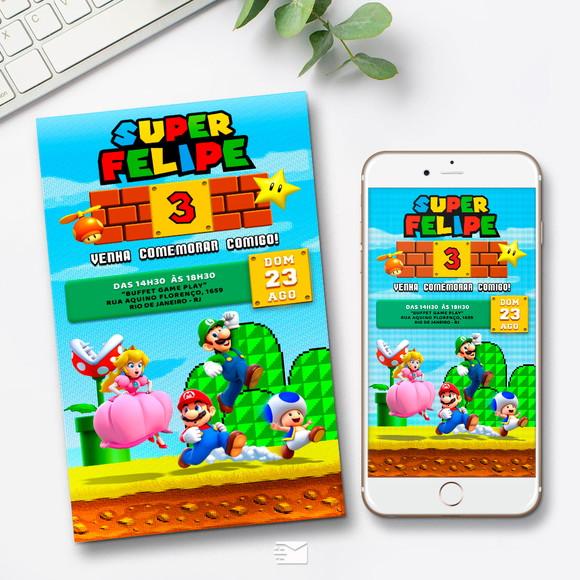 Convite Digital Super Mario