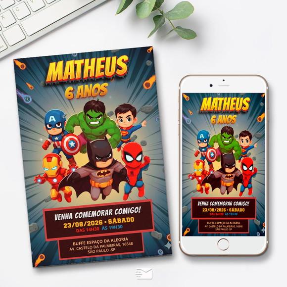 Convite Digital Vingadores