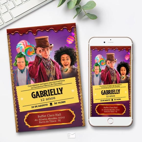 Convite Digital Willy Wonka