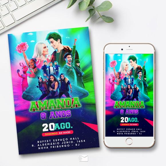 Convite Digital Zombies Disney