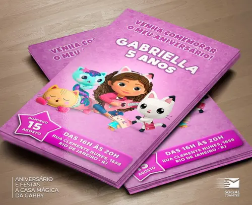 Convite Digital a Casa Mágica da Gabby