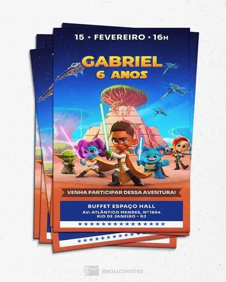 Convite Digital as Aventuras dos Jovens Jedi