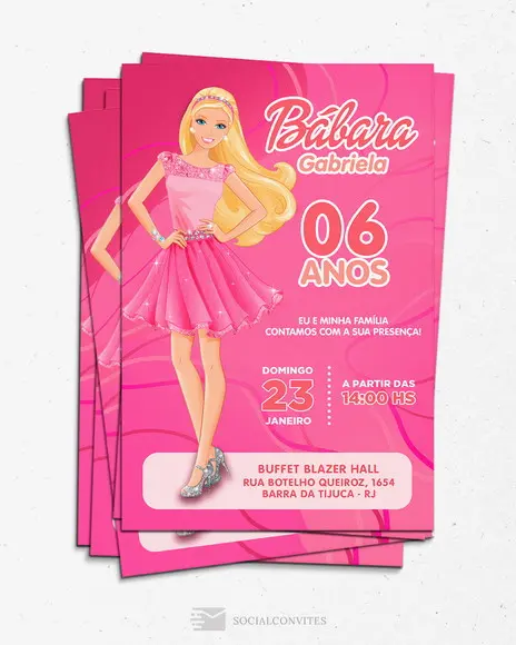 Convite Digital Barbie