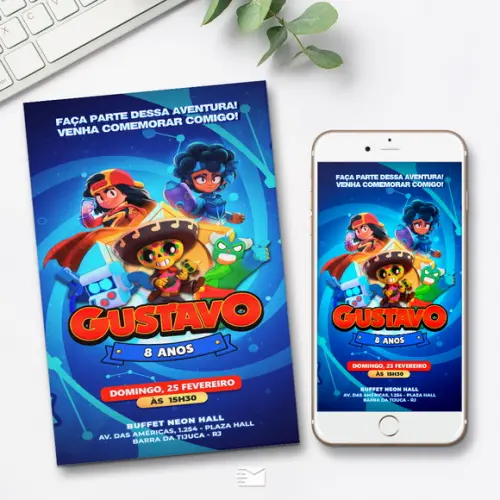 Convite Digital Brawl Stars