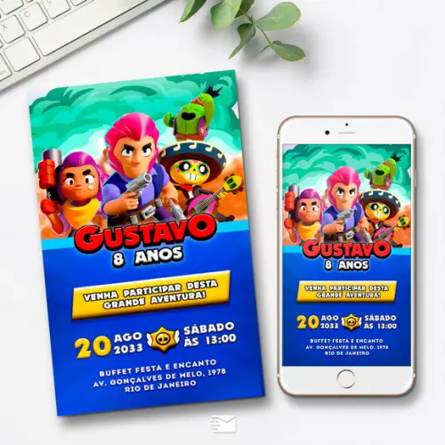 Convite Digital Brawl Stars