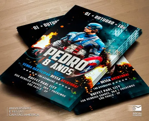 Convite Digital Capitão América