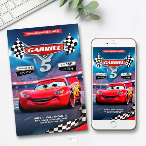 Convite Digital Carros Disney