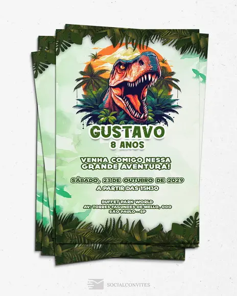 Convite Digital Dinossauro