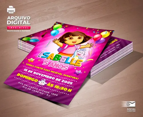Convite Digital Dora Aventureira