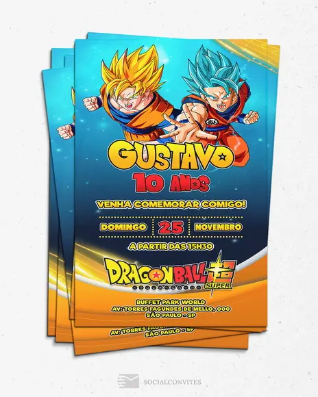 Convite Digital Dragon Ball