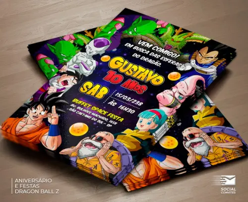 Convite Digital Dragon Ball Z