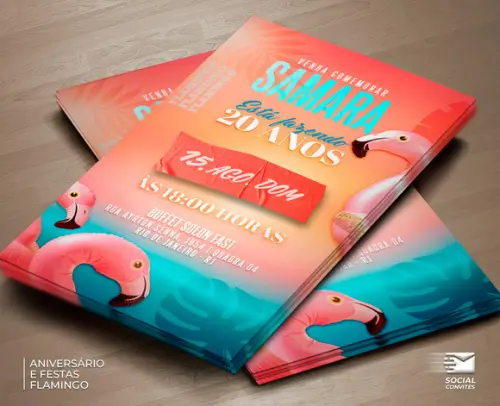 Convite Digital Flamingo