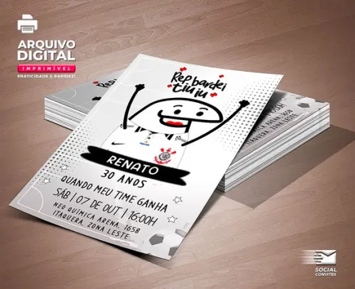 Convite Digital Flork Meme Timão