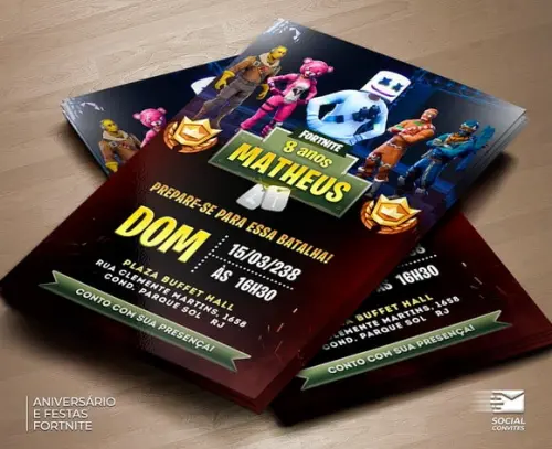 Convite Digital Fortnite