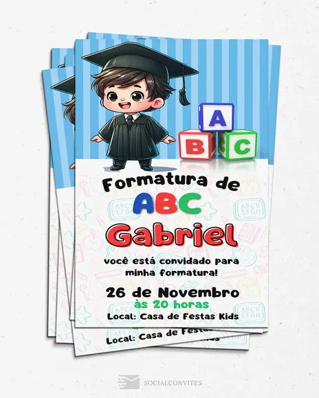 Convite Digital Formatura Abc Pré Escolar
