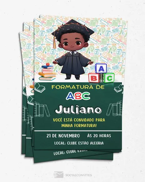 Convite Digital Formatura Abc Pré Escolar