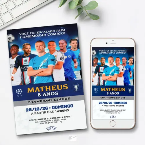 Convite Digital Futebol - Champions