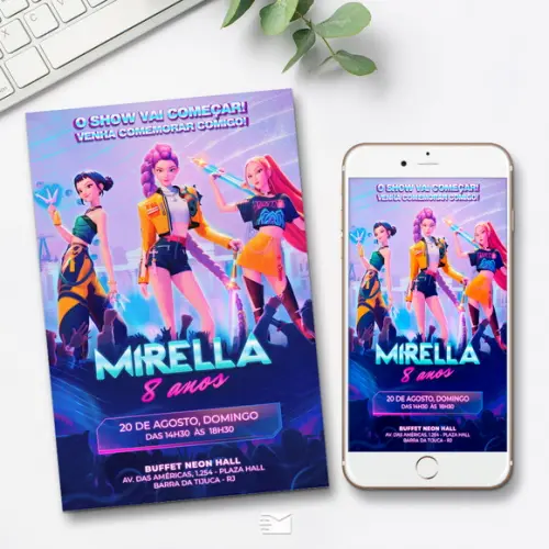 Convite Digital Guerreiras do K-pop