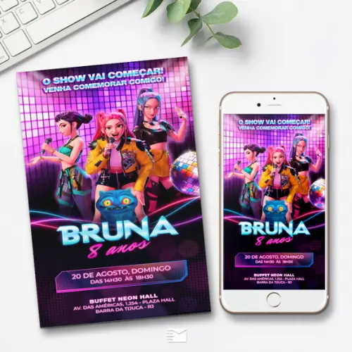 Convite Digital Guerreiras do K-pop