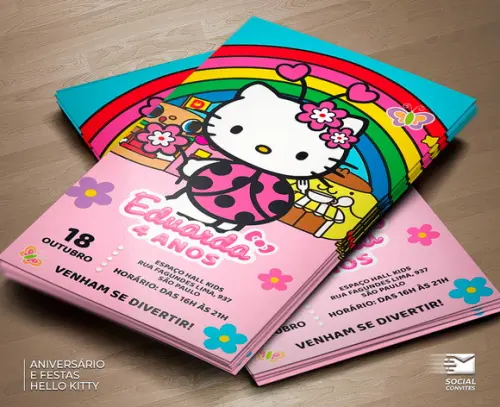 Convite Digital Hello Kitty