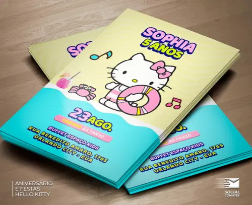 Convite Digital Hello Kitty