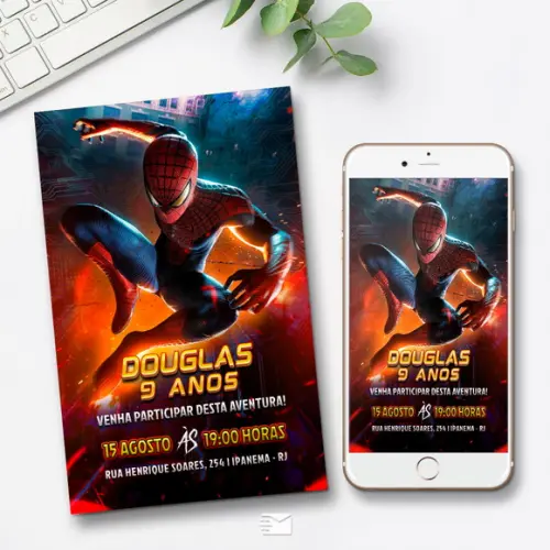 Convite Digital Homem Aranha