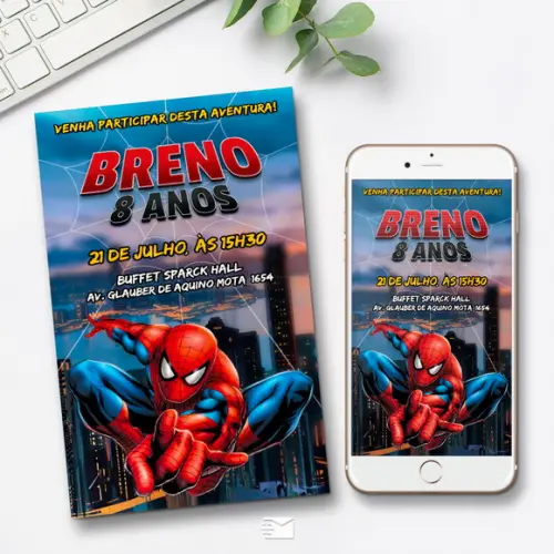 Convite Digital Homem Aranha