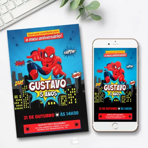 Convite Digital Homem Aranha
