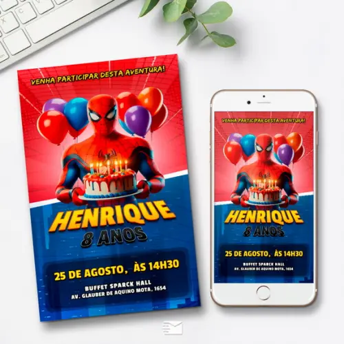 Convite Digital Homem Aranha