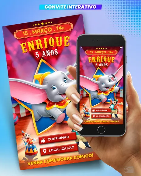 Convite Digital Interativo Dumbo