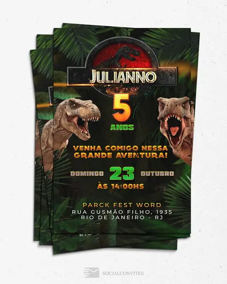Convite Digital Jurassic Park