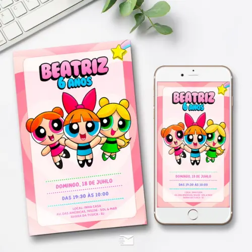 Convite Digital Meninas Super Poderosas