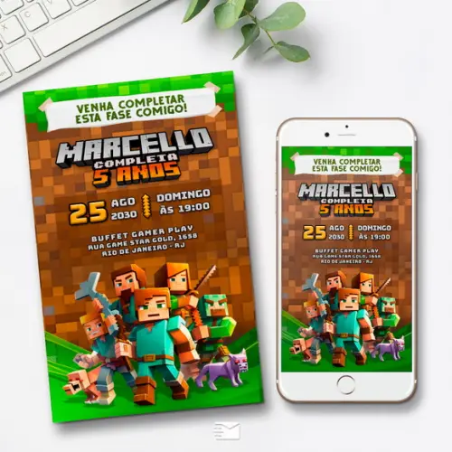 Convite Digital Minecraft