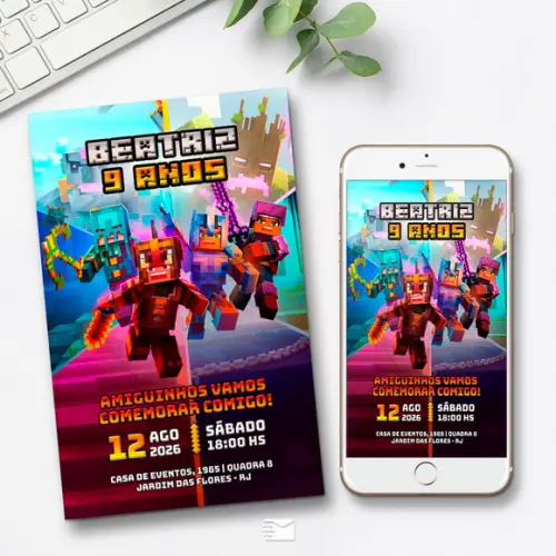 Convite Digital Minecraft