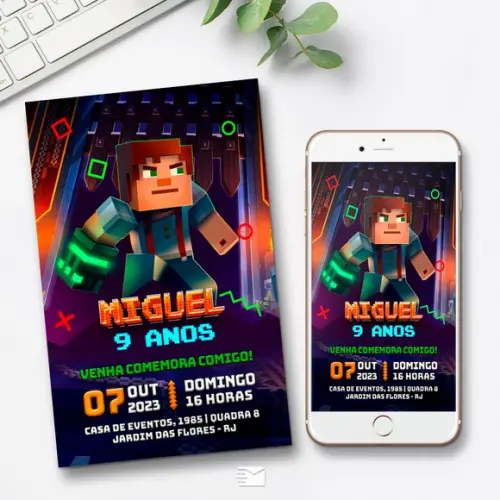 Convite Digital Minecraft