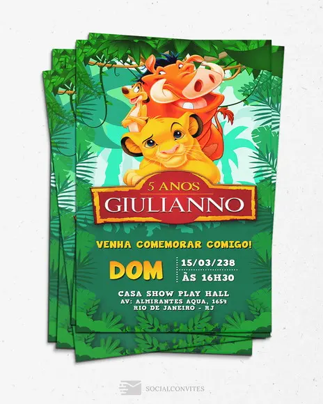 Convite Digital o Rei Leão