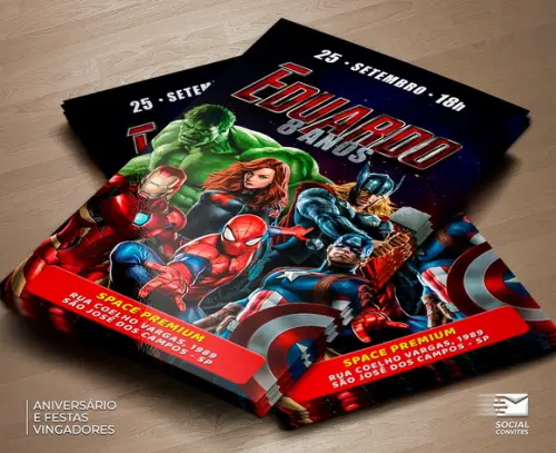Convite Digital Os Vingadores