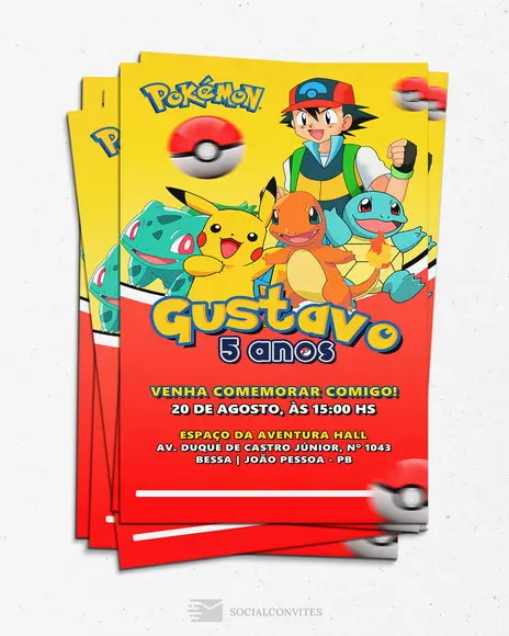 Convite Digital Pokémon